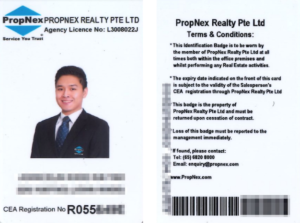 Propnext Property Agent's license identification