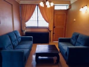 Karen N's living room in HDB that was sold by a top Property Agent from Propseller