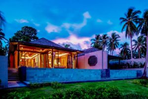 Beautiful villa at night