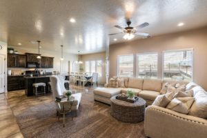 Contemporary, spacious living area