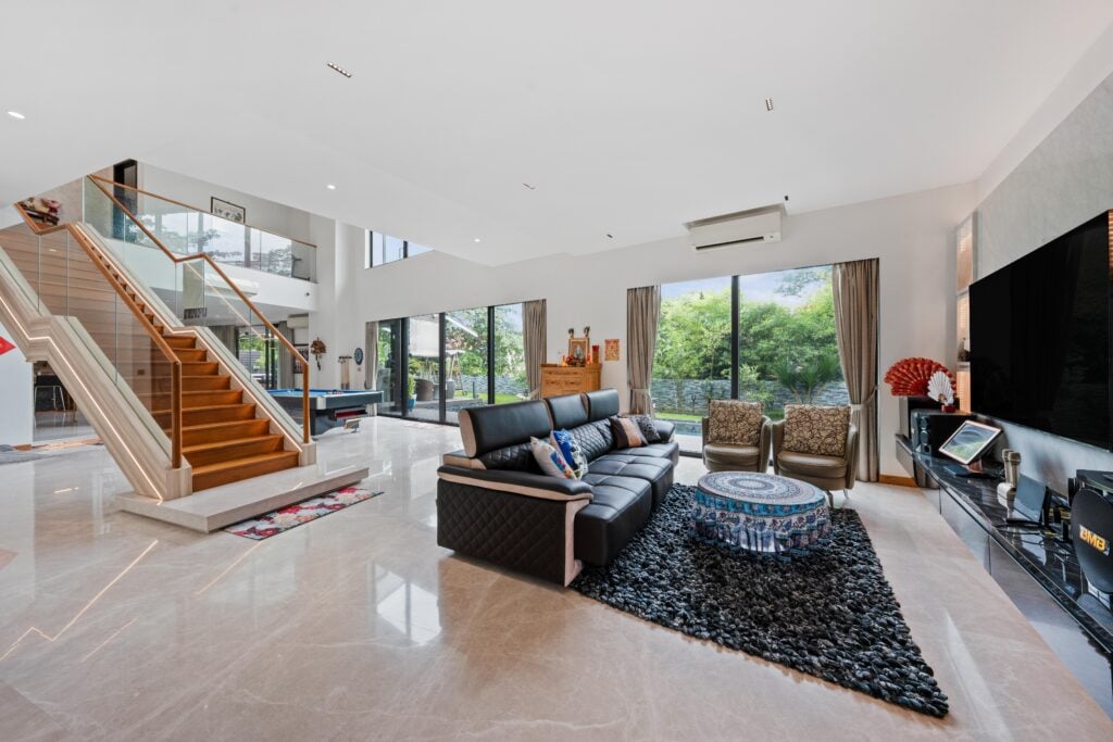 picture of the living room of a well-renovated landed house in Singapore